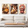 Japanese Noodle Dog Cat Funny Kitchen Ramen Noodles Poster Wall Art Prints Canvas Painting Pictures for Restaurant Home Decor