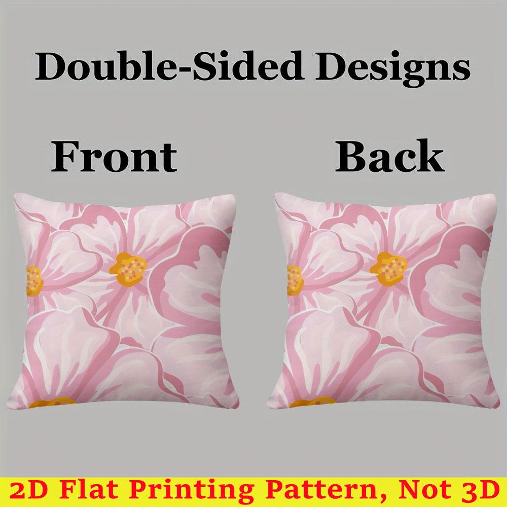 Blush Cosmos Square Jacquard Pillow Cover for Sofa Office Waist Cushion Cover Home Decorative Pillowcase