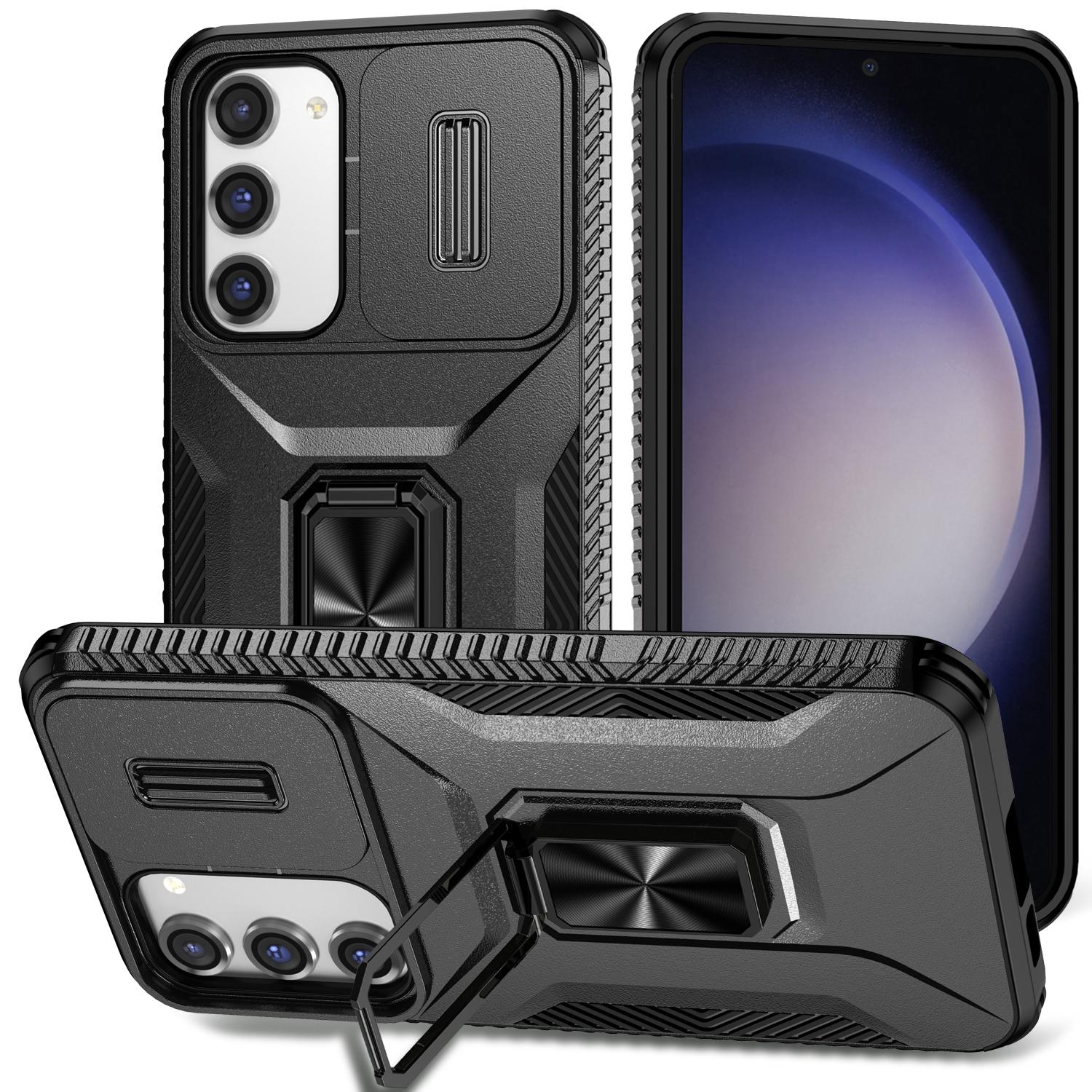 

For Samsung Galaxy S23+ Case Camshield Kickstand TPU+PC Anti-Slip Phone Cover D