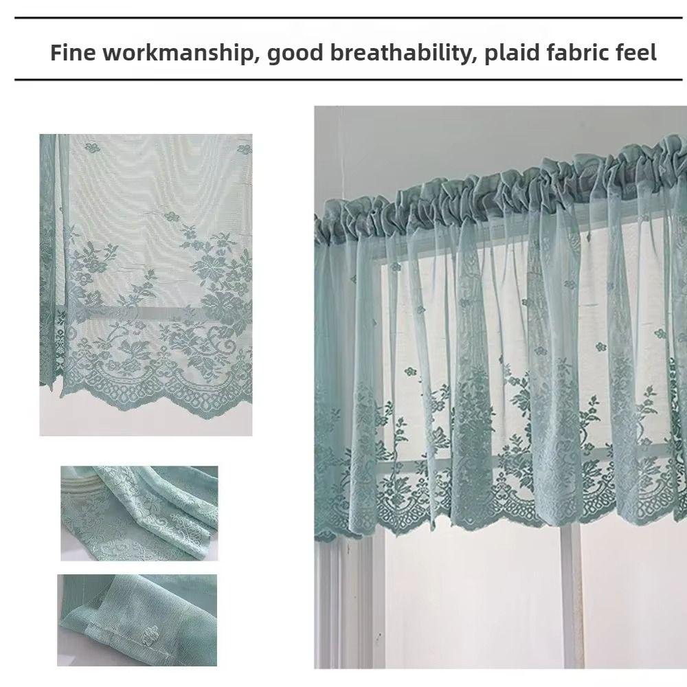 1Pcs Valance Lace Hem Coffee Short Curtain Modern Lace Small Curtain  for Cabinet Door Bedroom