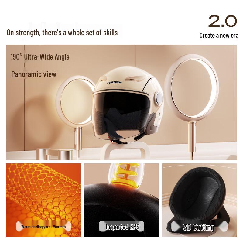 PERMANENT 3C Certified 3/4 Helmet for Electric/Motorcycles