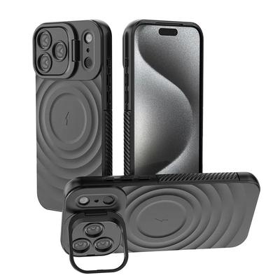 Ripple Matte Armor For Magsafe Magnetic Wireless Charge Case For iPhone 16 Plus 15 14 13 Pro Max Camera Fold Stand Protect Cover