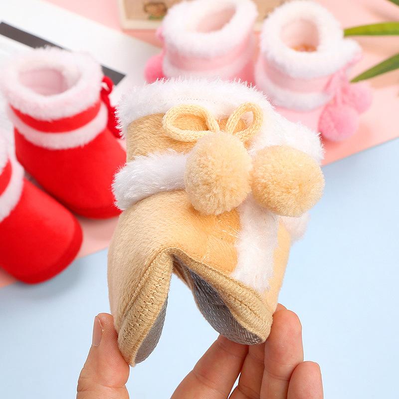 Babyschuhe mit weichen Sohlen zum Warmhalten 0-12 Monate alte Kinder Baby Kleinkind Männer und Frauen plus Samt Baumwolle Winter Socken und Schuhe