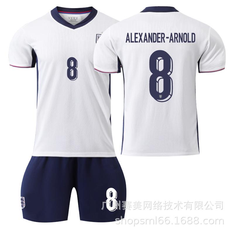 European Cup England Home Number: Kane 1 Bellingham 11 Foden Rice Short-sleeved Jersey Set