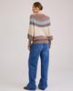 European & American Retro Patchwork Knit Sweater - Autumn/Winter, Round Neck, Long Sleeve