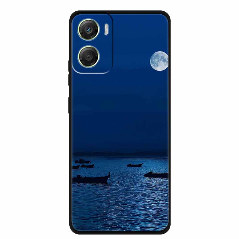 Flowers Case For Motorola Moto G06 G 06 4G Soft Silicone Phone Cover Funda Black TPU Protective Bumper Back Fashion Coque Shell
