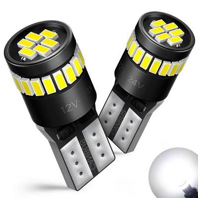 AUXITO T10 Super 240LM Two LEDs with Vehicle Inspection 24 LEDs LED for Car Lamps LEDs, Bright, White, Built-in Canceller, Compliant, (3014 Chips),