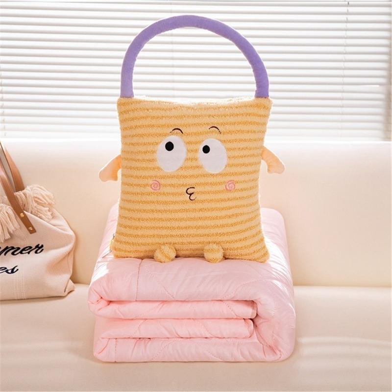 Y5JC Functional Pillow to Blanket Plush Cushion for Daily Use in Offices and Homes