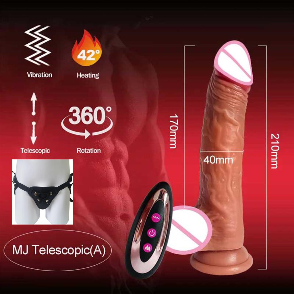Realistic Dildo Vibrator Sex Toys For Adults Women Telescopic Vibration Penis Cock Adult Sex Products Masturbator Anal Plug 18