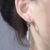 Korean Gift Zinc Zinc Alloy Men Fashion Jewelry Feather Hoop Earrings Stainless Steel Cross Stud Earrings
