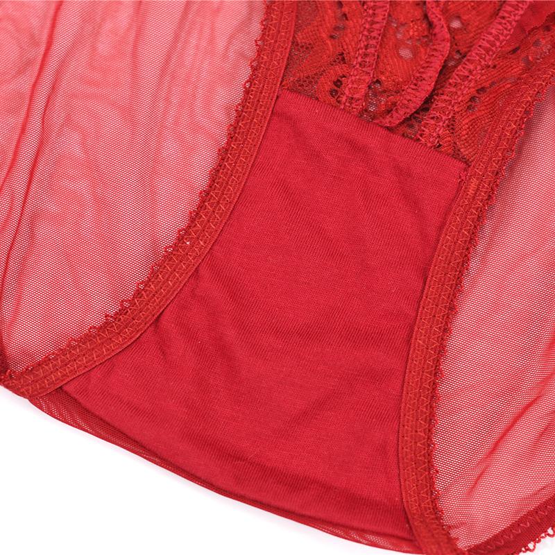 DKGEA Low-Rise Transparent Sexy Panties Lace