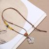 Adjustable Hand-Woven Jade Agate Pendant with Beaded Cord - Simple, Versatile Chinese Style Accessory