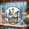 Christmas Tree Hanging Wood Decor Santa Wooden Round Wall Decor Vintage Ornaments Party Supplies Sign for Door Window Wall Farmhouse Holiday