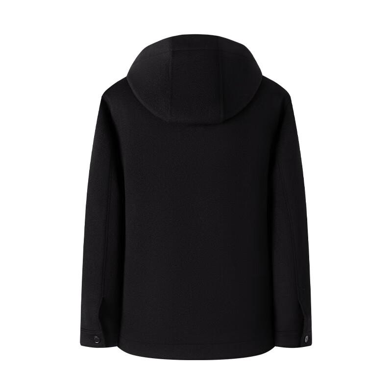 Navigare Men's 100% Wool Hooded Pea Coat