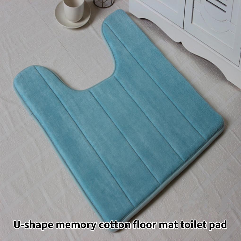 U-förmige Toilettenmatte Wasserabsorbierend Rutschfest Elastisch Hautfreundlich Badezimmerteppich Pad Badeteppich Duschschutz Haushalt Zuhause