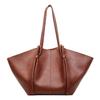 Velká vintage stylová taška Tote Pevná barva PU kůže Dámská taška přes rameno Jednoduchý design Luxusní crossbody taška pro ženy