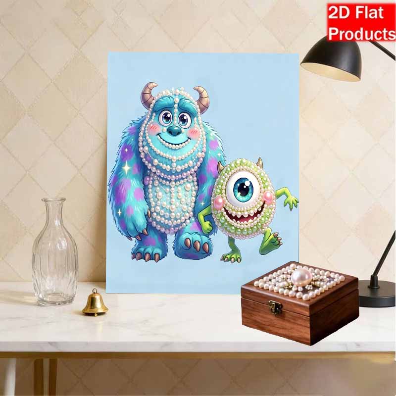 Disney DIY Pearl Painting Monsters, Inc. Decorative Painting Creative Ornaments Friends Gifts Desktop Furnishings Home Decoration