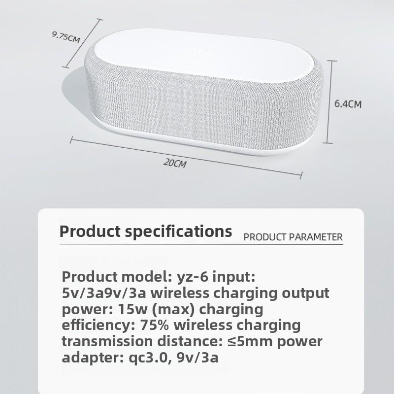Desktop Clock Alarm Clock Wireless Charging Night Light Desk Lamp Thermometer Mobile Phone Three-in-one Wireless Charger