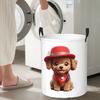 Cute Smiling Cartoon Toy Poodle Dog V2 Foldable Laundry Baskets Dirty Clothes Toys Storage Basket Home Organizer Box