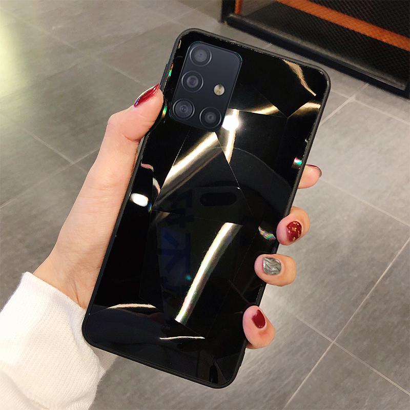 Buy For Samsung A51 Case 3D Diamond Cases For Samsung A31 A50 A41 A21S A01  A10 A10S A20S A30S A71 SM A515F A717F A 51 71 S20 Plus Mirror Laser Cover at