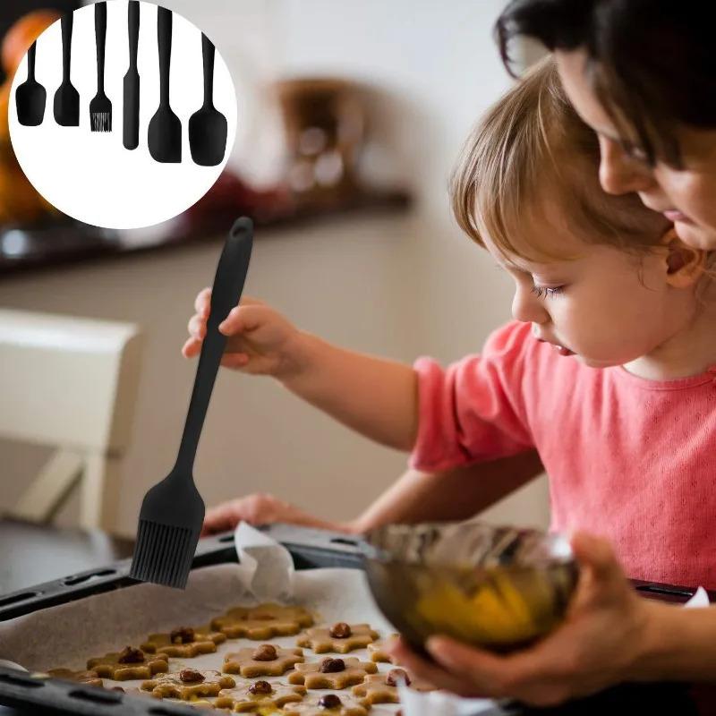 Set di 6 spatole in silicone per uso alimentare, spatole antiaderenti resistenti al calore, per cucinare e mescolare strumenti di cottura
