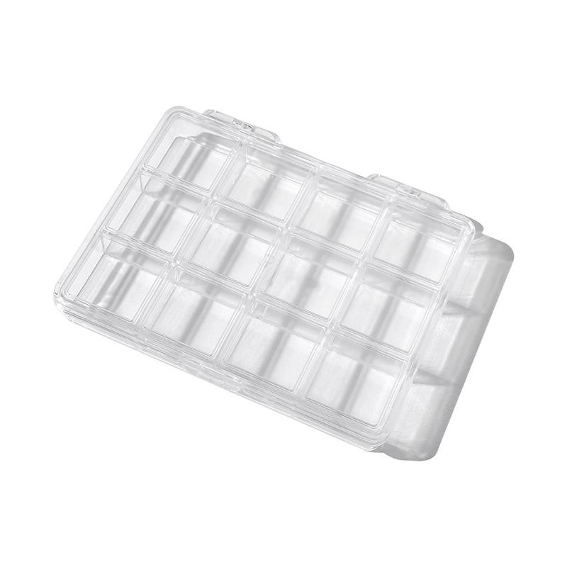 12/21/24 Grids Nail Art Organizer Box Glitter Rhinestones Gems Storage Case Box DIY Jewelry Beads Embroidery Organizer Container