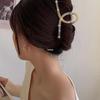 Korean Pearl Rhinestone Shark Clip: Large 2025 Hairpin for Women