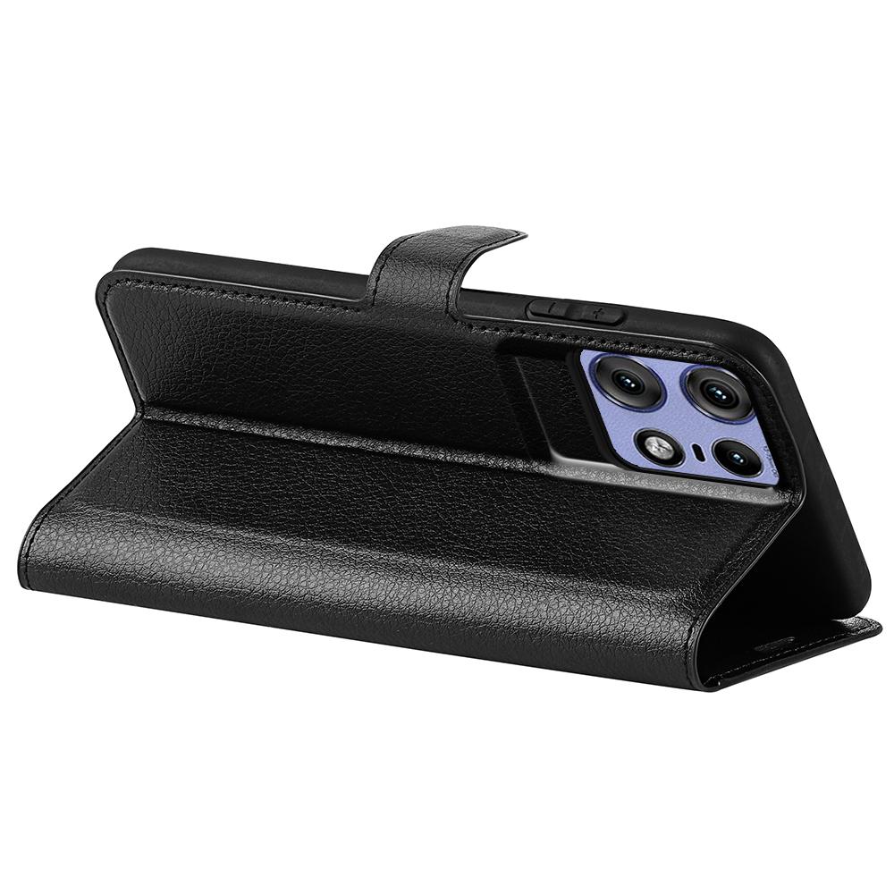 For Motorola Edge 50 Pro 5G Case Litchi Texture Stand Wallet Phone Leather Cover