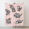 130×150cm Niedliches Opossum Tiere Dünne Bedruckte Decke Camping Überwurf Bett Sofa Büro Klimaanlage Weich Freizeit Paar Geschenk