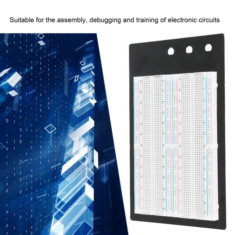 Solderless Breadboard 1660 Points With 65 Jumper Wires 3 Binding Posts For Prototyping Circuit
