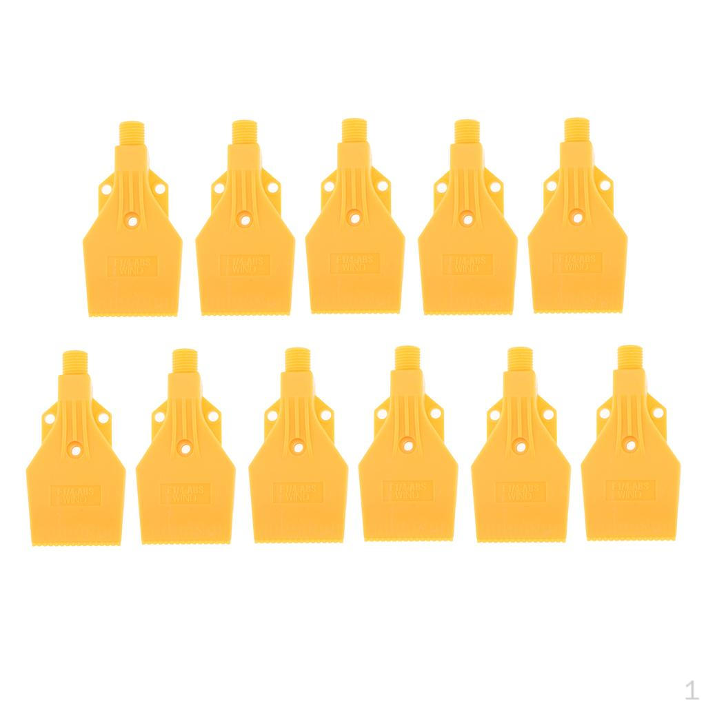 

11pcs 1/4 Thread, Flat Wind Blowing Nozzle Spray 3 Holes Yellow
