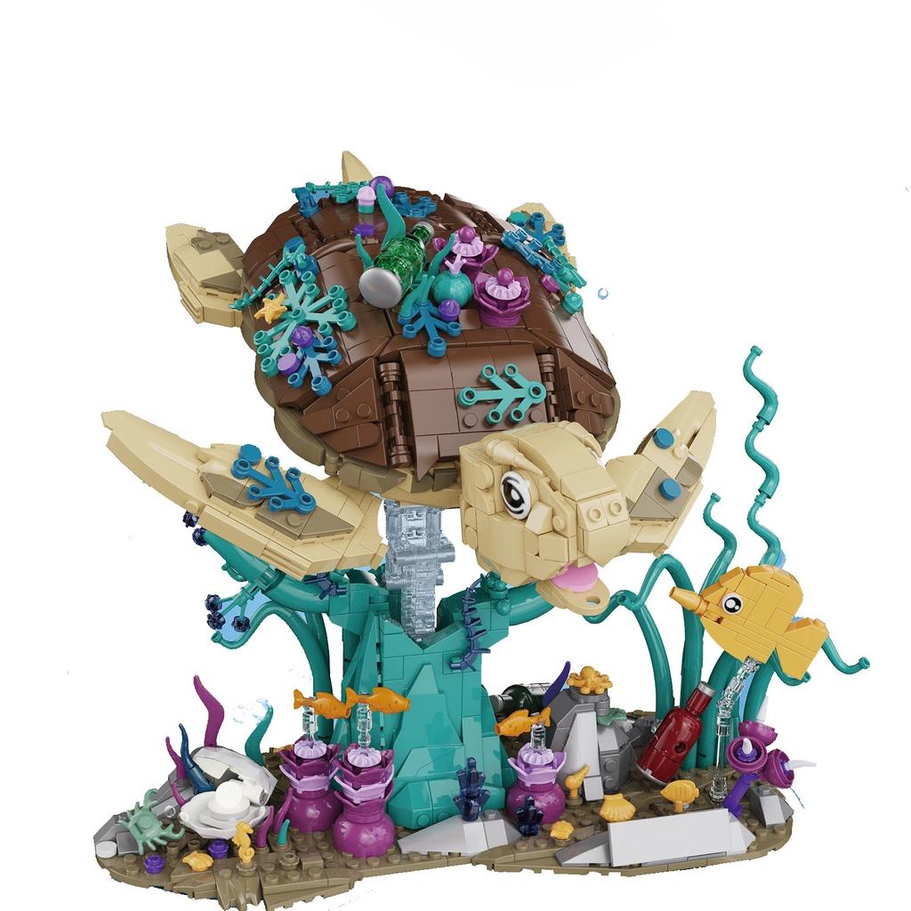 1271PCS Sea Turtle Building Blocks Set – Marine Life & Aquarium Model Bricks, Adult Creative Decor, Ocean-Themed MOC Toys Gifts