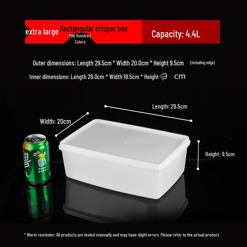 Food-Grade Milky White Plastic Storage Container for Kitchens & Restaurants, Anti-Fall, Ideal for Refrigerators and Commercial Use