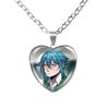 Solivan Brugmansia Sol 'The Kid At the Back' Anime Glass Cabochon Heart Shaped Pendant Necklace Charm Jewelry Gift