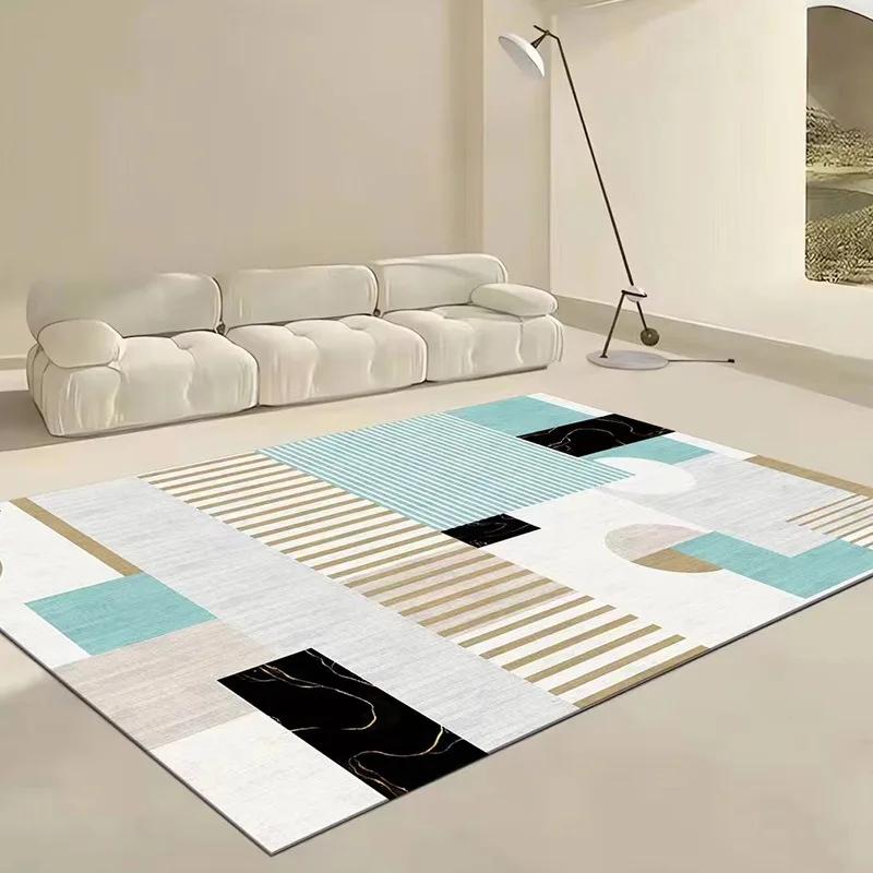 Living Room Carpet Bedroom High-density Loop Pile Rug Large Area Simple Style Foot Mat Dirt-resistant Easy To Care Floor Mats