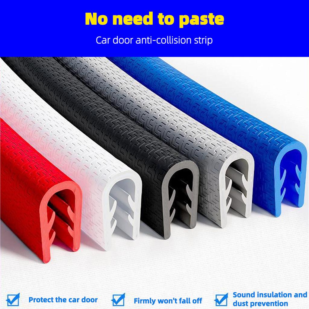 5m Car Anti-Collision Decorative Strip Universal U-Shaped Protection Door Side Seal Built-In Steel Plate Anti-Collision Strip Interior Mirrors 6