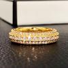 Exaggerated Luxury Unisex Ring, Copper-Plated Platinum-Plated Zircon Jewelry.