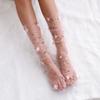 Fashion Lace Embroidery Flower Socks Women Transparent Tulle Socks Summer Thin Breathable Hosiery Mesh Gauze Floral Lace Socks