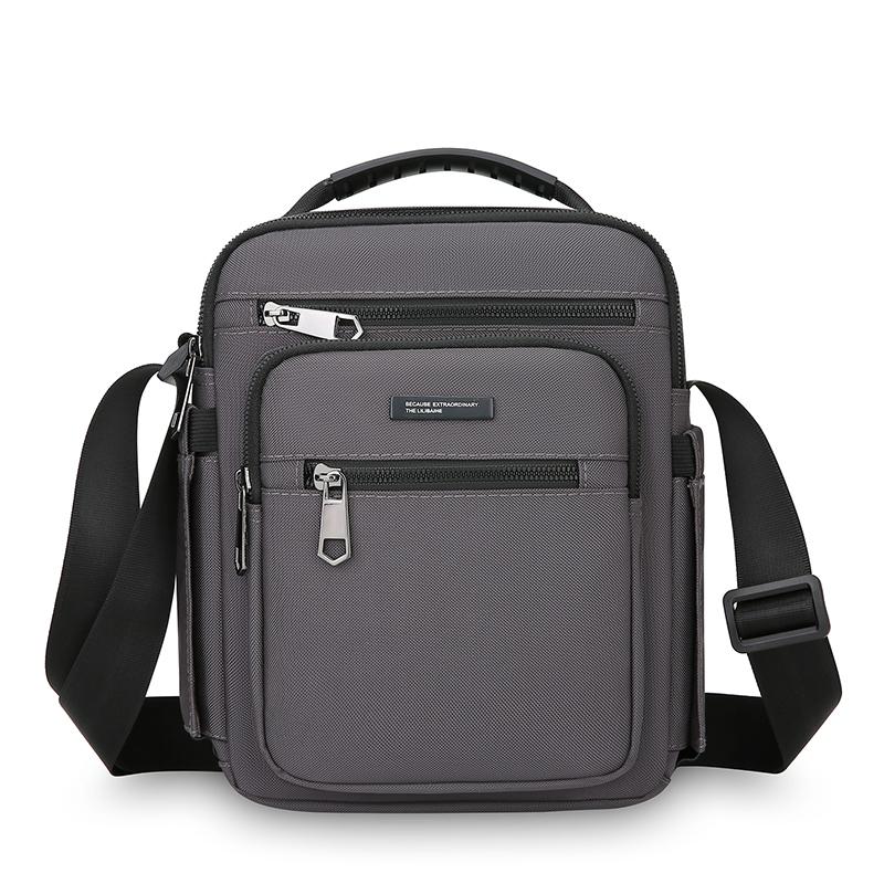 

Мужская сумка-тоут высокого качества, стильная мужская сумка через плечо, сумка на плечо с 4 отделениями и карманом для бутылки серый