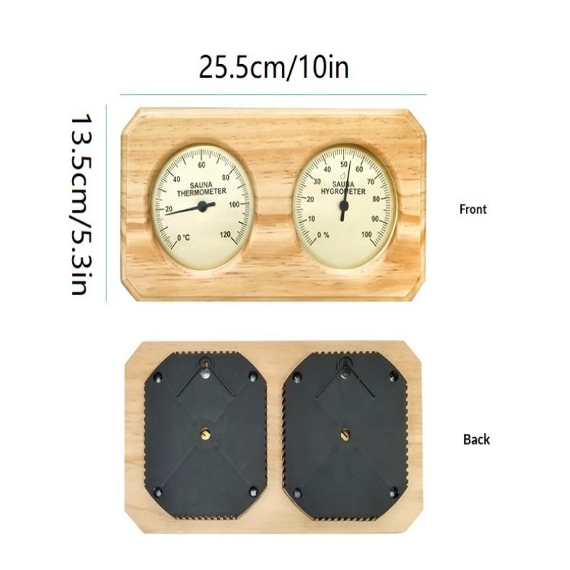Dual Temperature And Humidity Meter Wall Mounted 2 In 1 Wooden Sauna Thermometer Hygrometer For Hotel Sauna Room