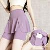 High Waist Fitness Shorts Legging with Pocket Sports Yoga Pants  Waist Abdomen Shrinking
