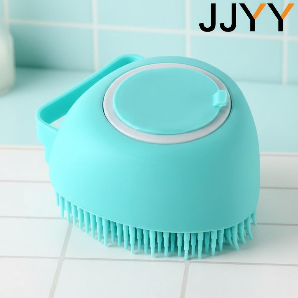Multifunctional Childrens Silicone Shower Brush Body Wash Shampoo Massage Installable Bath Scrubber синий