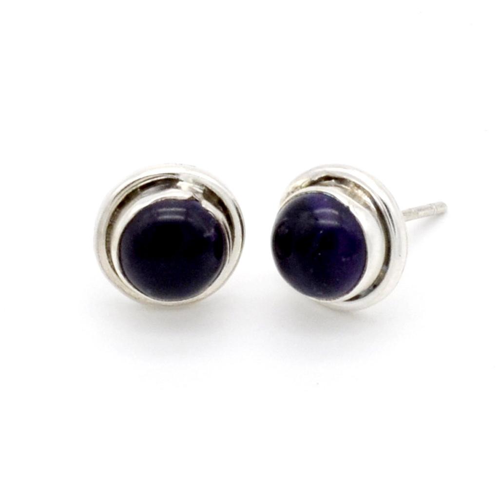 Black Onyx 925 Sterling Silver Earrings, Round Gemstone Handmade Earrings, Gift For her