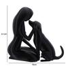 Pet Lover Art Woman and Dog Friendship Sculpture 3D Printed Desktop Dog Statue  Bookshelf