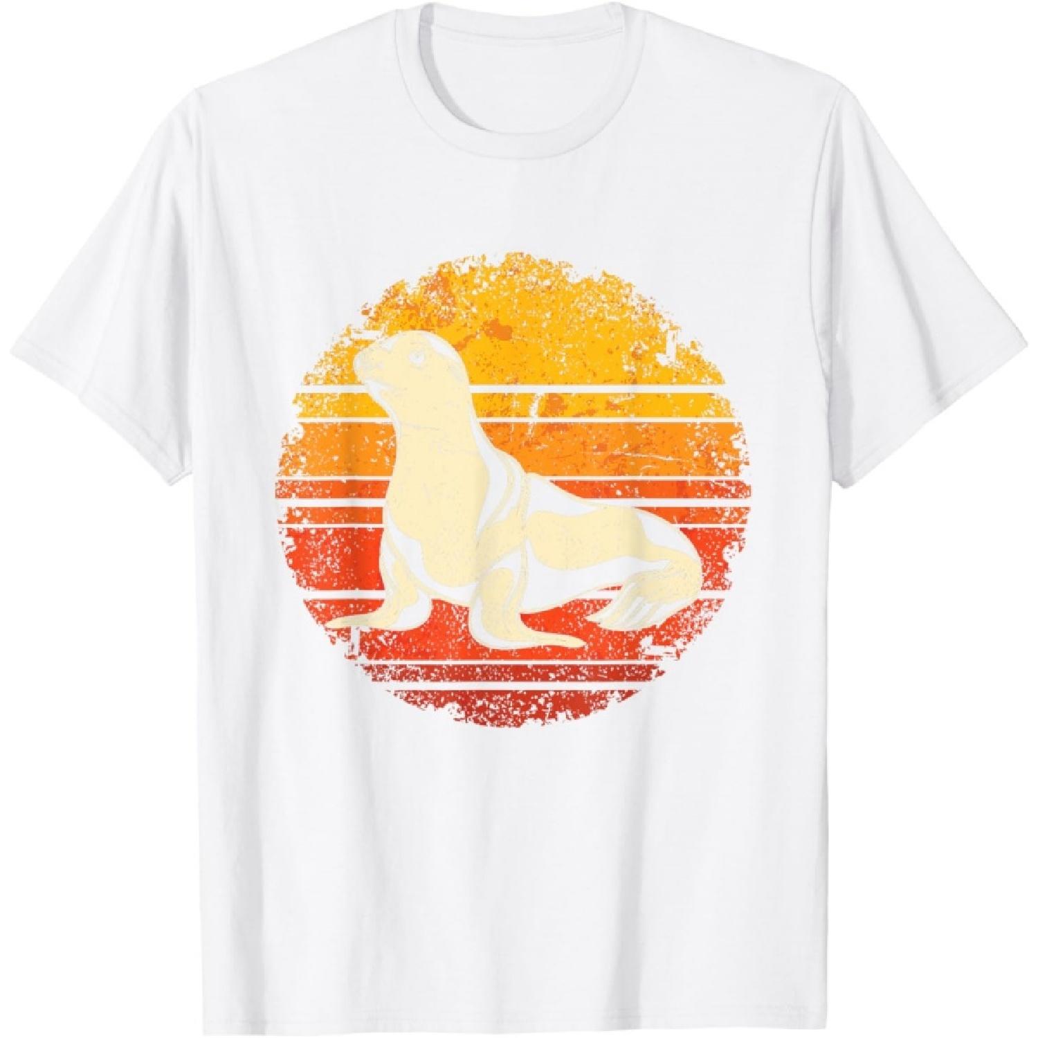 Retro Sea Lion T-Shirt(1) XXXXXL белый