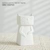 Modern White Ceramic Vase for Small Fresh or Dry Flowers - Dining Table & Living Room Decor