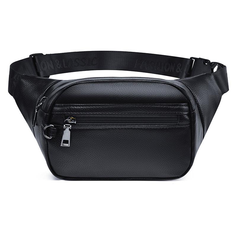 

New Style, Multi Compartment, Fashionable PU Leather, Commuting Backpack, Women s Waist Bag, Large Capacity, High-end Feel, Simple Crossbody Bag чорний