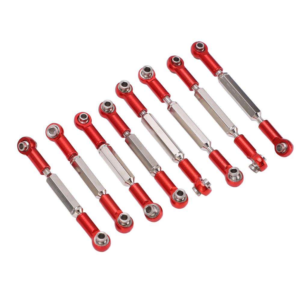 8Pcs Metal   Steering Linkage Aluminum Alloy Servo Link Pull Rod for WPL C14 C24 B14 MN D90 D91