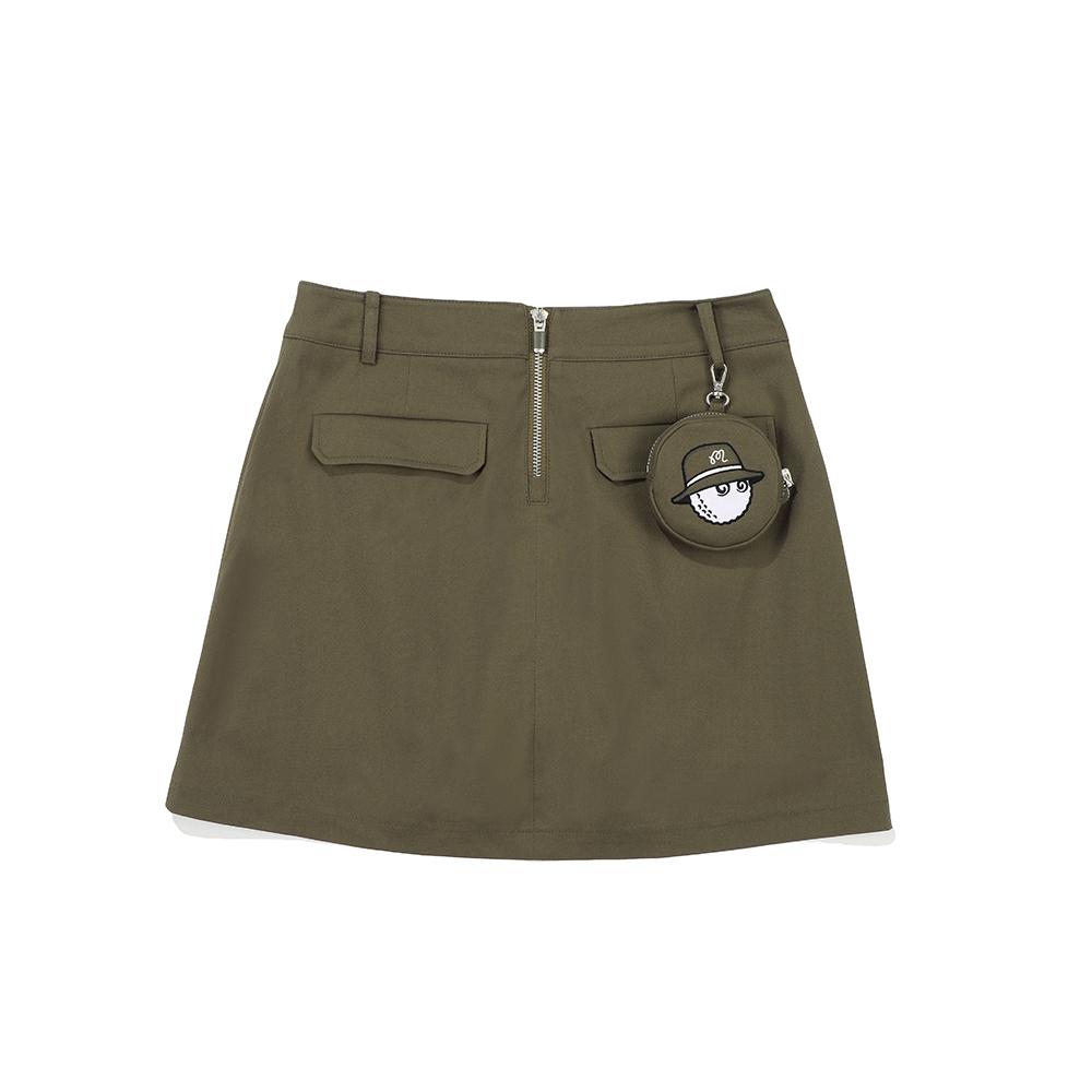 MALBON GOLF Mini Pouch A-Line Skirt Khaki