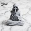 Bookcase Alien Figurine Ornament Matte Meditation Zen Statue 3D Printed Desk Decor Gray Figure Cute Extraterrestrial for Home Office